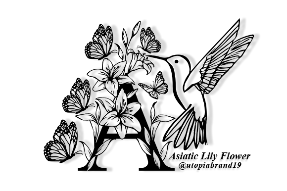 Asiatic Lily Flower Monogram: A Decorative Font for Brand Storytelling