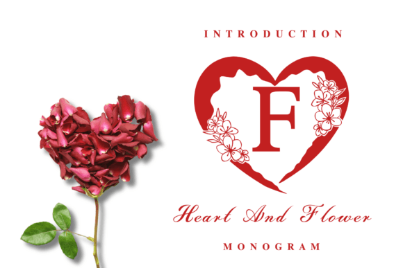 Heart and Flowers Monogram: A Craft Font for Elegant Designs